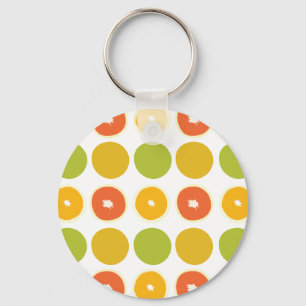 Oranges Citrus Fruits Food Pattern     Key Ring
