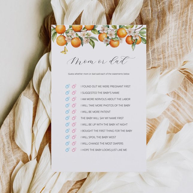 Oranges Citrus Mum Or Dad Baby Shower Game  (Creator Uploaded)