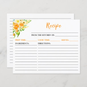 Oranges Citrus Recipe Card