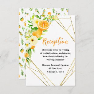 Oranges Citrus Wedding Reception Enclosure Card