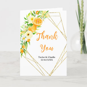 Oranges Citrus Wedding Thank You Card