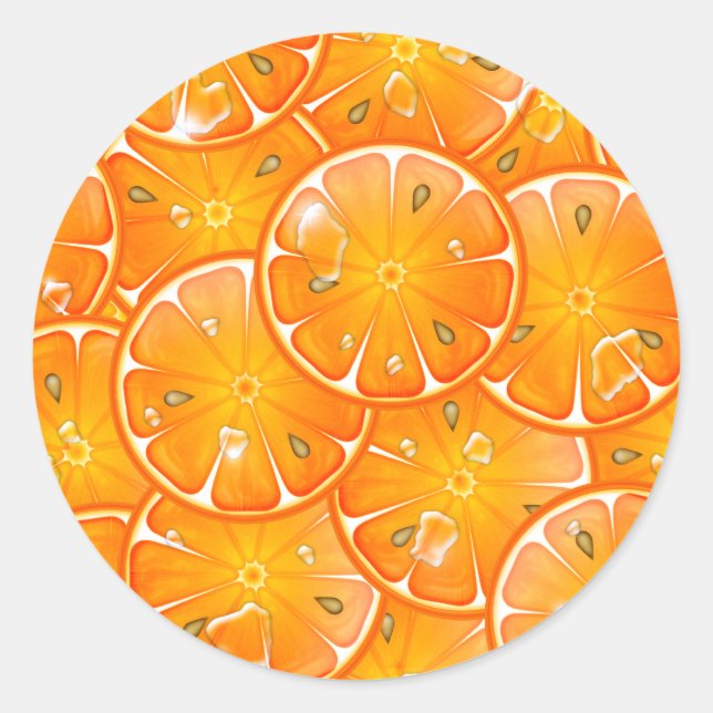 oranges classic round sticker (Front)