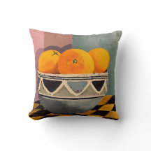 Oranges cushion with orange reverse 