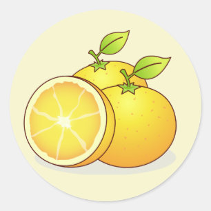 Oranges cute fruit classic round sticker