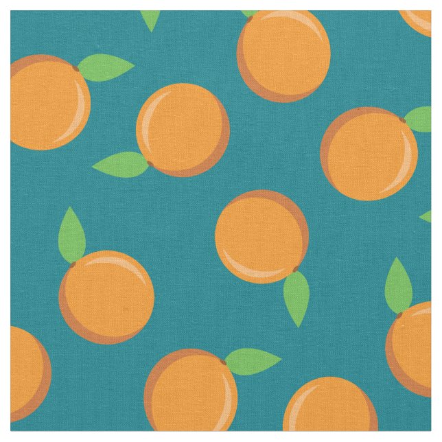 Oranges Cute Fruit Kitchen Fabric (Close Up)