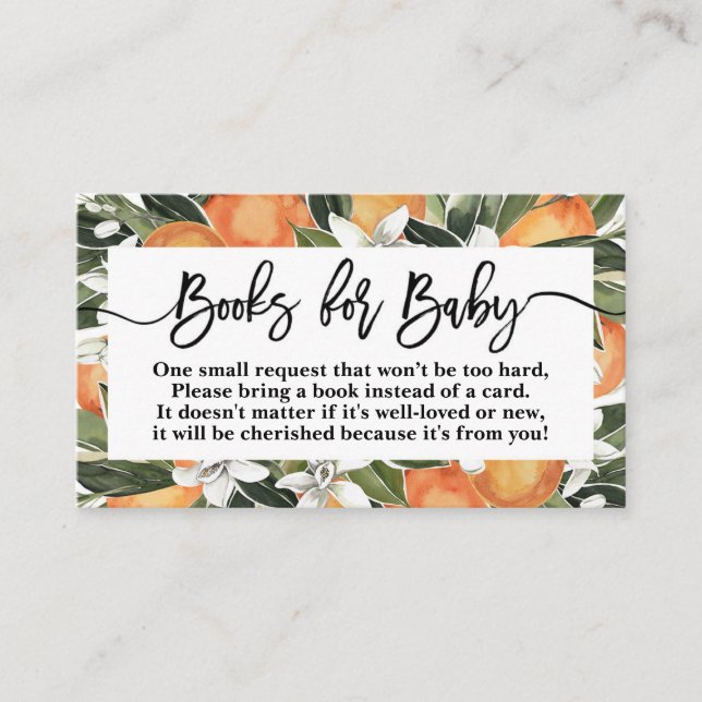 Oranges Cuties bring a book card (Front)