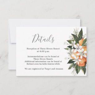 Oranges details wedding card
