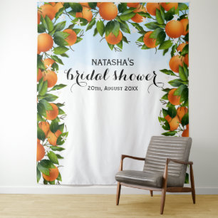 Oranges Fruit Botanical Wedding Photo Backdrop Tapestry