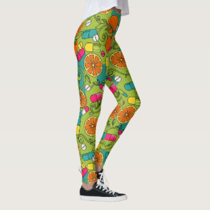 Oranges, Fruit & Capsules Healthcare Leggings
