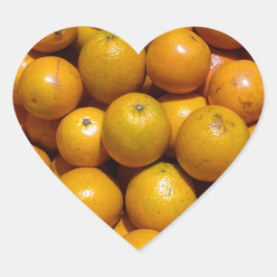 Oranges fruit Florida market orange  Heart Sticker