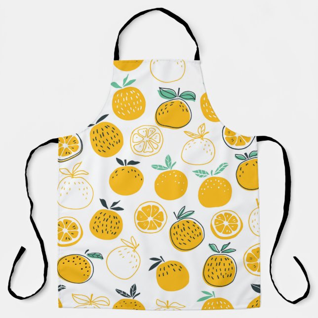 Oranges fruits seamless pattern apron (Front)