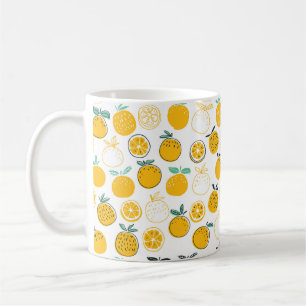 Oranges fruits seamless pattern coffee mug