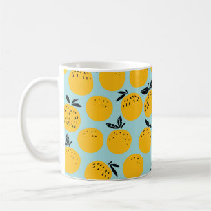 Oranges fruits seamless pattern coffee mug