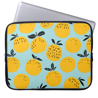 Oranges fruits seamless pattern laptop sleeve