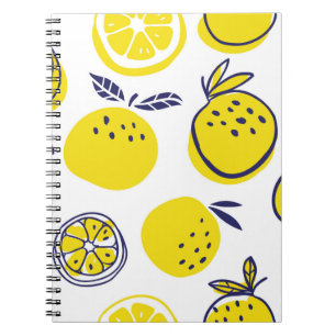 Oranges fruits seamless pattern notebook