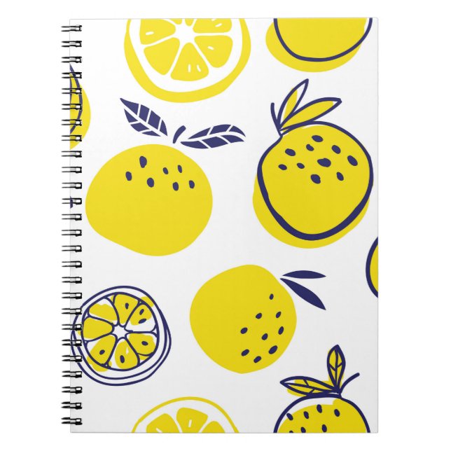 Oranges fruits seamless pattern notebook (Front)
