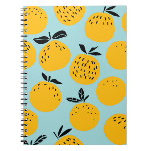 Oranges fruits seamless pattern notebook