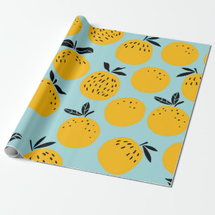 Oranges fruits seamless pattern wrapping paper
