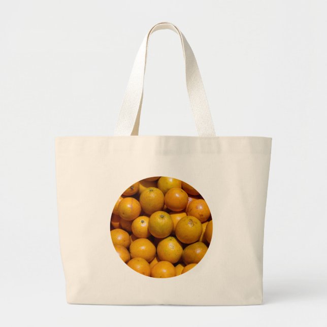 Oranges Large Tote Bag (Front)