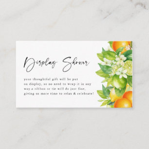 Oranges Lemon Citrus Bridal Shower Display Shower Enclosure Card
