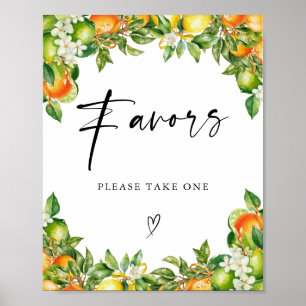 Oranges Lemon Citrus bridal shower Favours Poster
