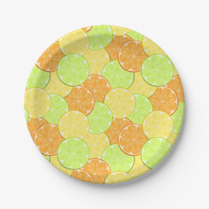 oranges lemons lime fruit citrus nature fresh paper plate