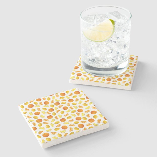 Oranges & Lemons Stone Coaster (Side)