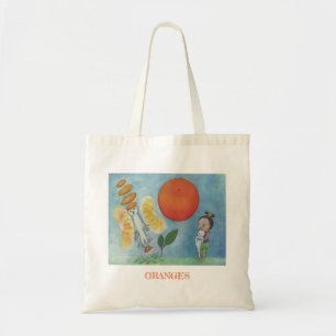 Oranges natural canvas tote bag