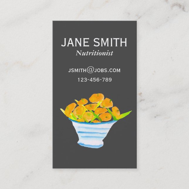 oranges nutritionist wellness coach business card (Front)