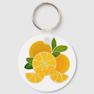 Oranges, orange slices, citrus fruit    key ring