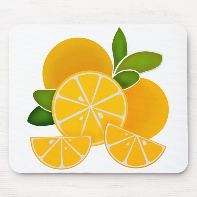 Oranges, orange slices, citrus fruit    mouse pad (Front)