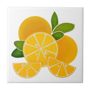 Oranges, orange slices, citrus fruit   tile