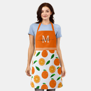 Oranges Pattern Monogram Apron