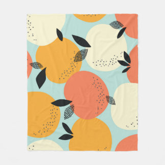 Oranges Pattern: Vibrant Seamless Design. Fleece Blanket