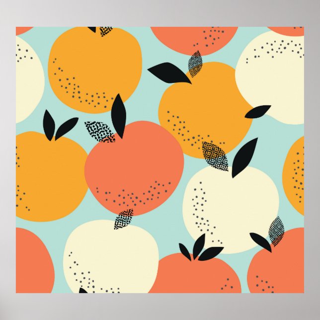Oranges Pattern: Vibrant Seamless Design. Poster (Front)