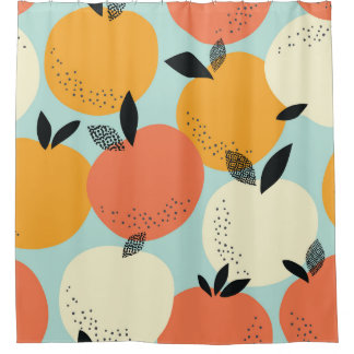 Oranges Pattern: Vibrant Seamless Design. Shower Curtain