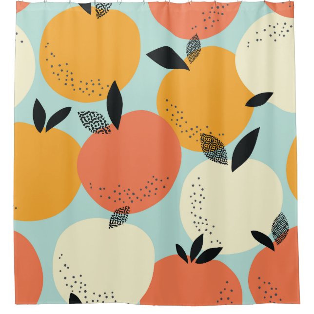 Oranges Pattern: Vibrant Seamless Design. Shower Curtain (Front)