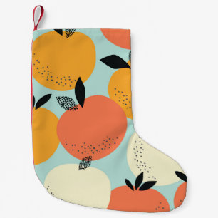 Oranges Pattern: Vibrant Seamless Design. Small Christmas Stocking