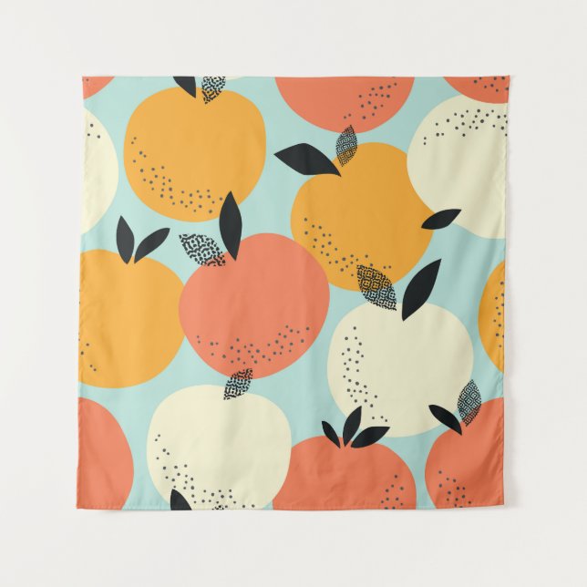Oranges Pattern: Vibrant Seamless Design. Tapestry (Front)