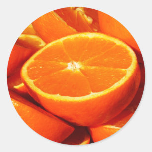 Oranges Photograph Classic Round Sticker