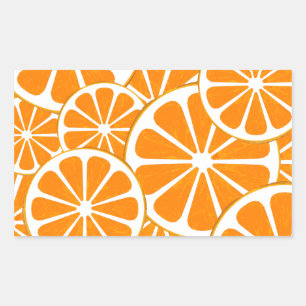 oranges. rectangular sticker