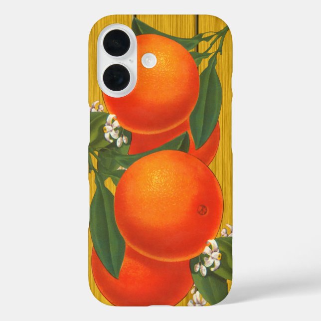Oranges Retro Fruit Crate Art Case-Mate iPhone Case (Back)