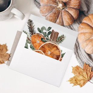 Oranges Rustic Holiday Envelope 3