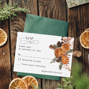 Oranges Rustic Holiday no Meal RSVP