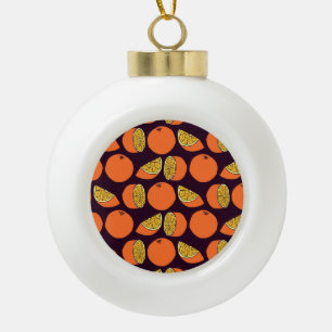 Oranges seamless pattern, vintage texture. ceramic ball christmas ornament