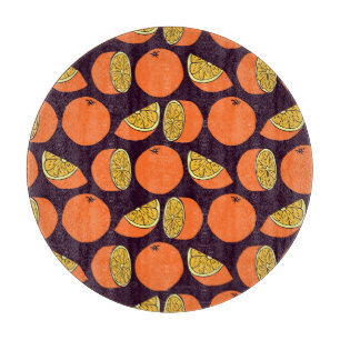 Oranges seamless pattern, vintage texture. cutting board