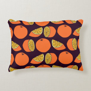 Oranges seamless pattern, vintage texture. decorative cushion