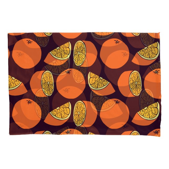 Oranges seamless pattern, vintage texture. pillowcase (Front)