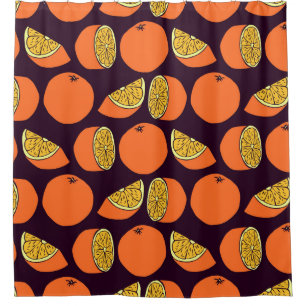 Oranges seamless pattern, vintage texture. shower curtain