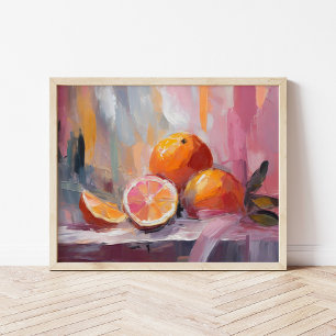 Oranges Still Life Modern Impressionist Art Poster